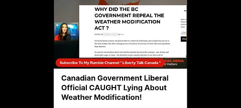 BRITISH COLUMBIA GOV'T REPEALS WEATHER MODIFICATION ACT
