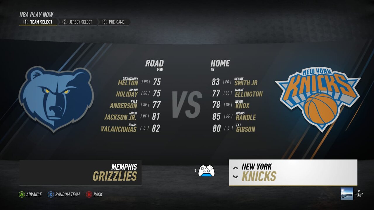 🏀NBA Live Season - Week 2 - Memphis Grizzlies (Road) VS (Home) New York Knicks