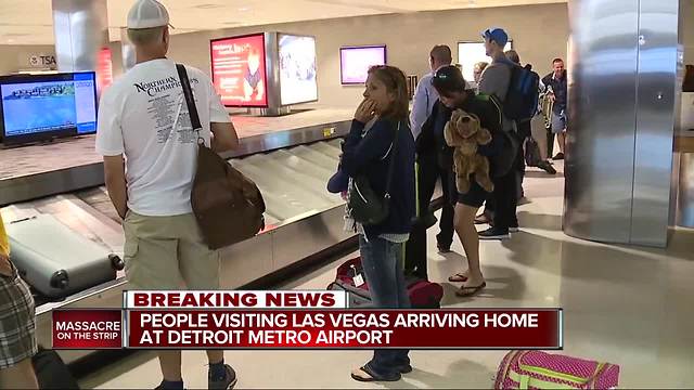 People visiting Las Vegas during mass shooting arriving home at Detroit Metro Airport