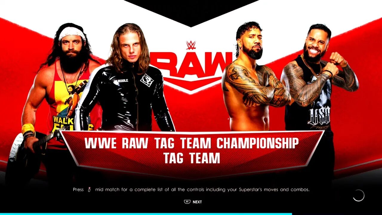 WWE Monday Night Raw Matt Riddle & Elias vs The Usos for the Undisputed WWE Tag Team Titles