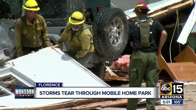 Storms tear through Florence mobile home park leaving behind severe damage