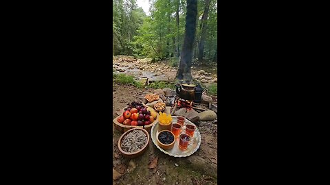 Healthy breakfast in the heart of nature