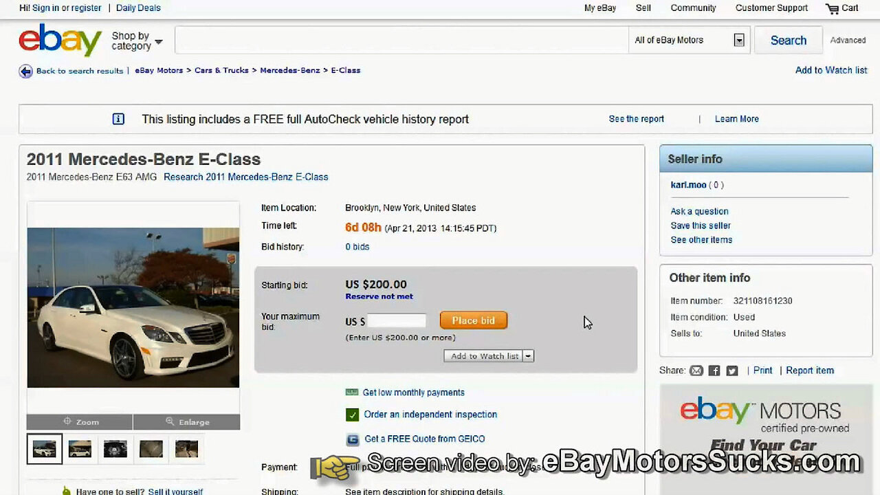 Archive Video: Mercedes Benz E-Class Internet Car Scam