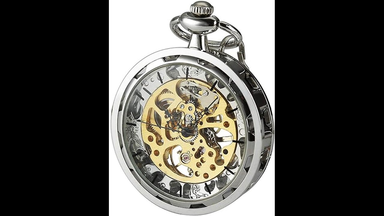 VIGOROSO Steampunk Skeleton Pocket Watch