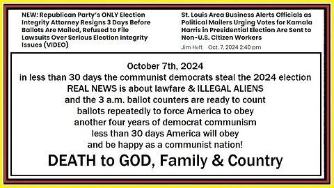 in less than 30 days the communist democrats steal the 2024 election