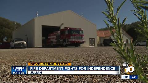 Vote to dissolve Julian Volunteer Fire Department happening Monday