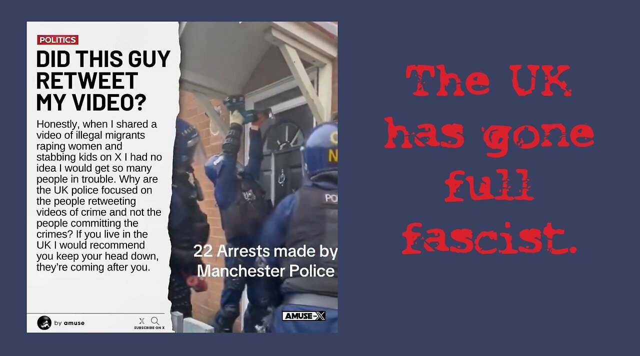 The UK has gone full fascist. The crime? ReTweeting ! ! !