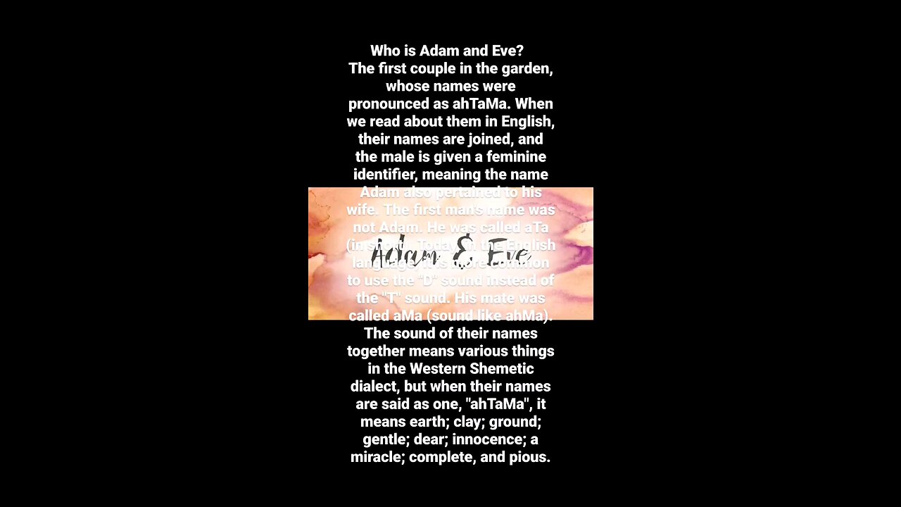 Who's so-called Adam and Eve?