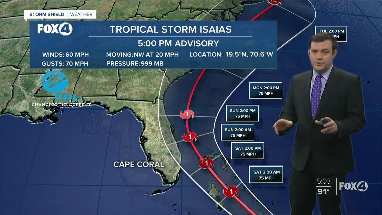 Tropical Storm Isaias exits the Dominican Republic