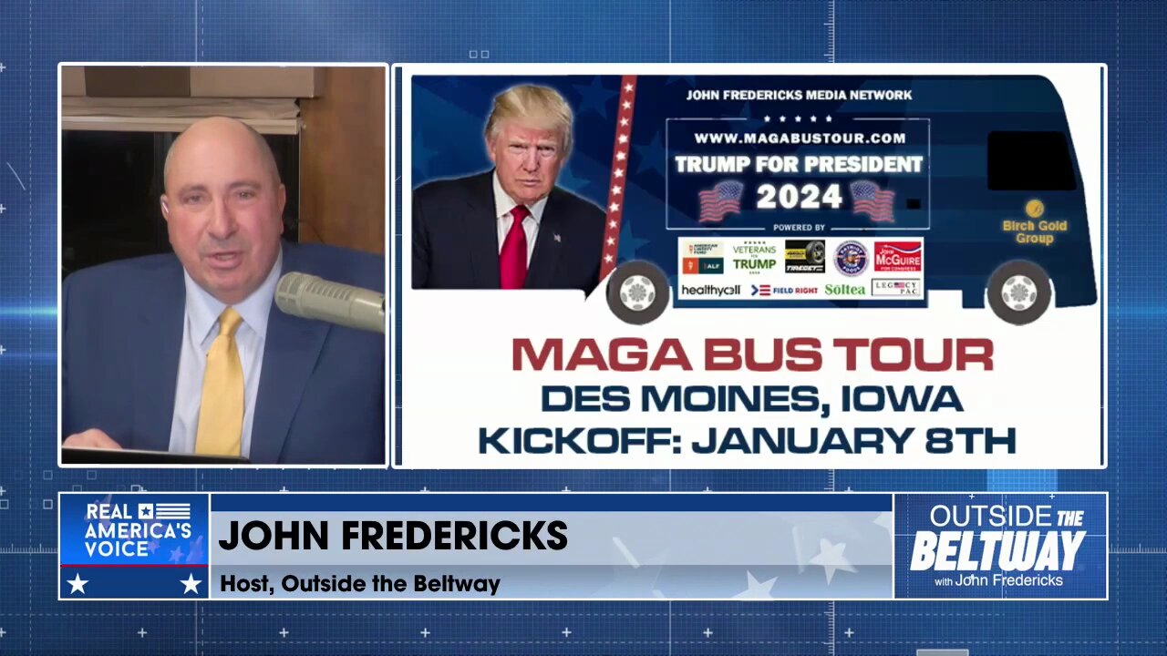 OTB 1/8/24: Fredericks Live In Iowa MAGA Bus Tour Day 1