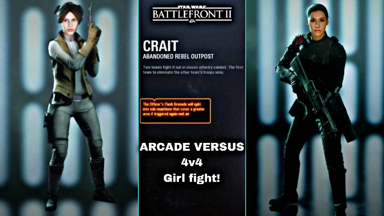 XB1 Star Wars Battlefront 2 G289, 2P local splitscreen Arcade on Abandoned Rebel Outpost, Leia!
