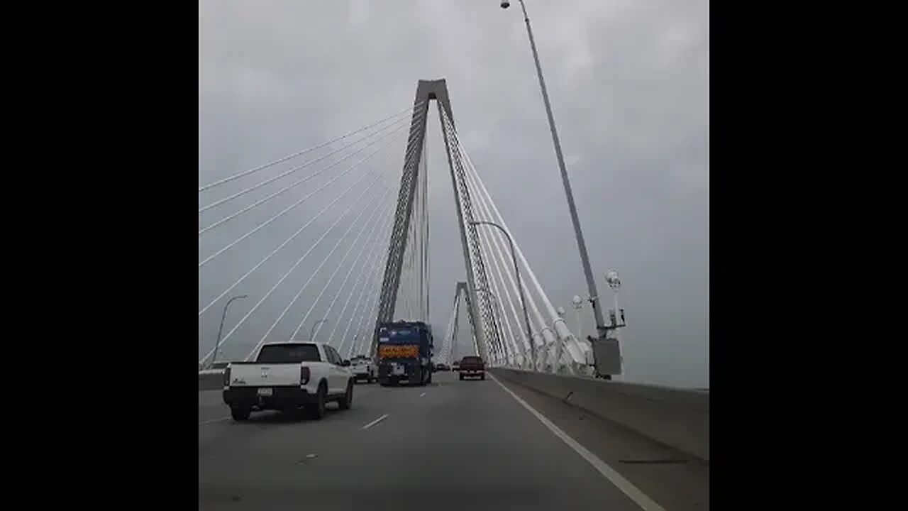 Crossing over the Cooper River Bridge in to Charleston S.C.