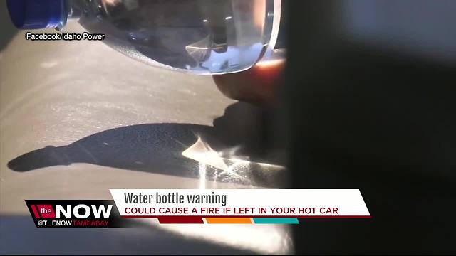 Water bottle warning for car owners