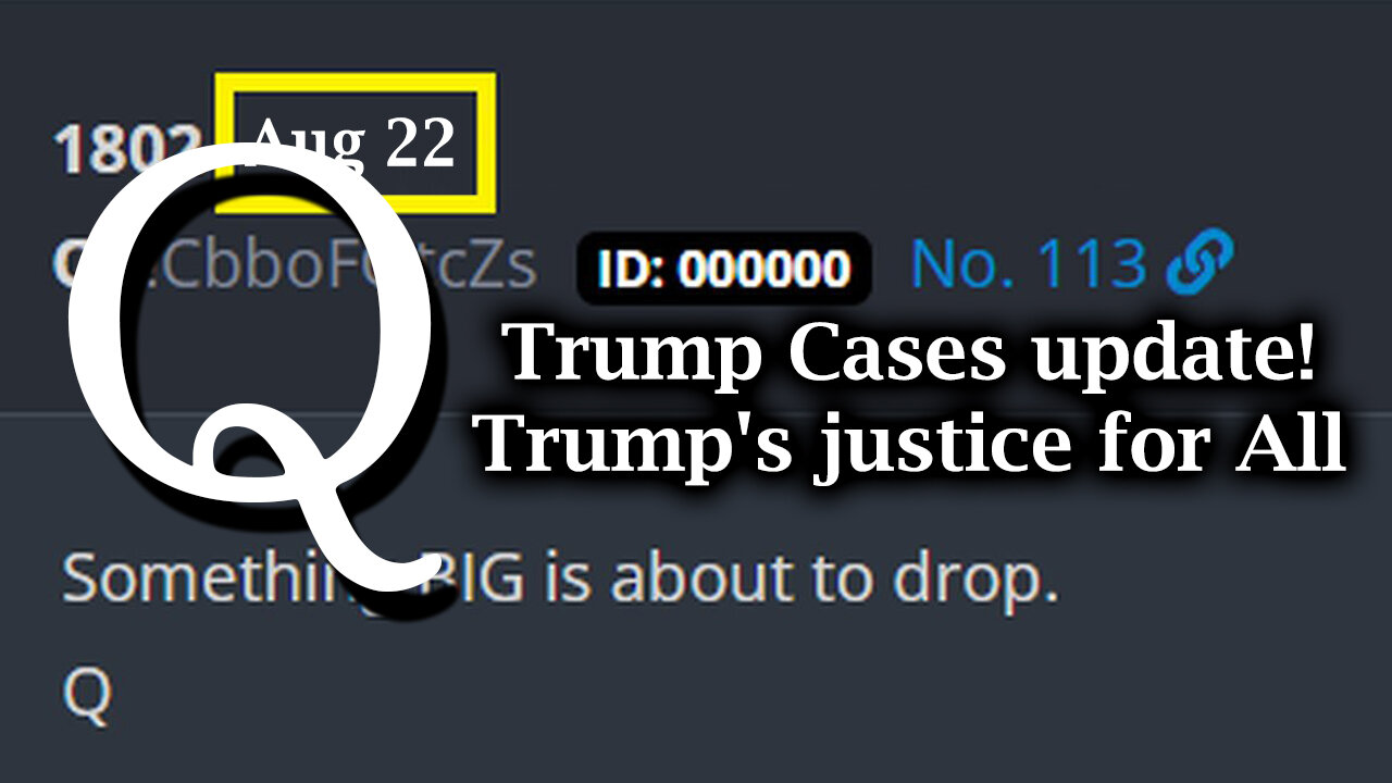 Q Drop Aug 22 - Trump Cases Update! Trump's justice for All