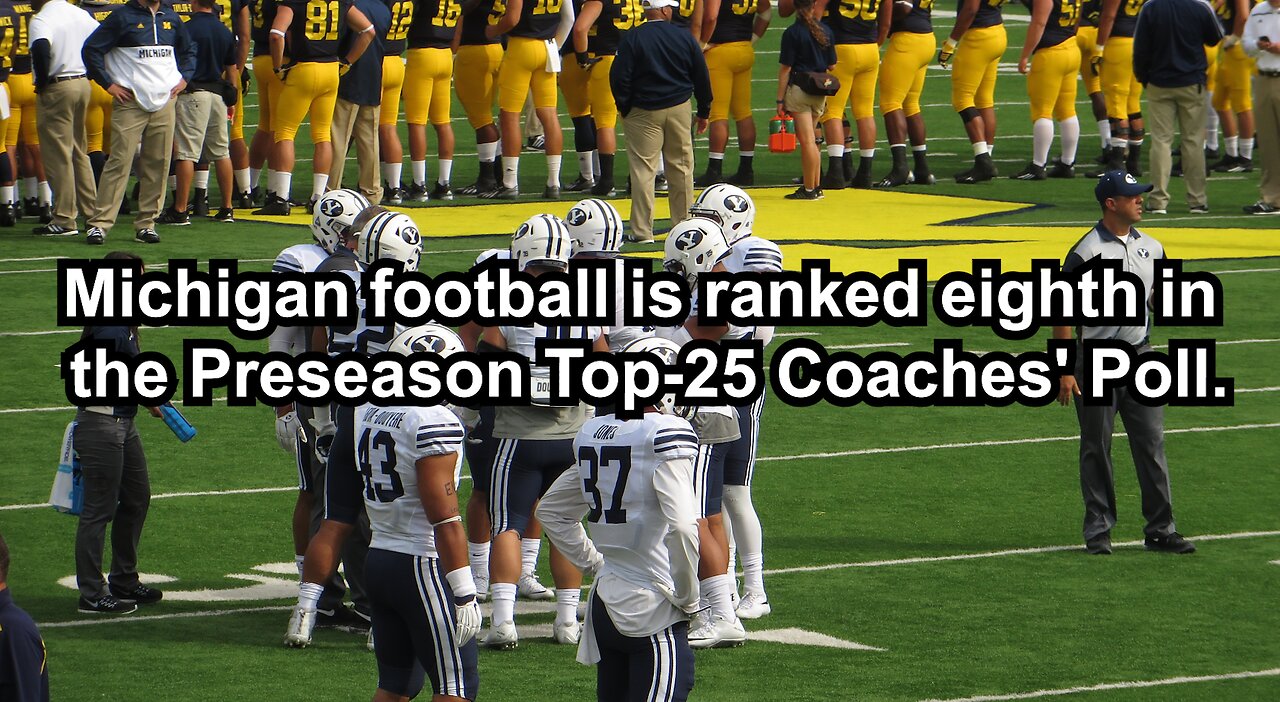 Michigan football is ranked eighth in the Preseason Top-25 Coaches' Poll.