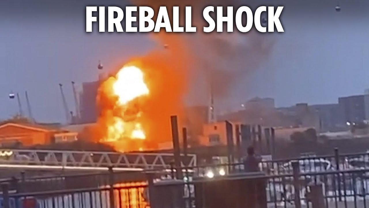 Huge fire erupts near London’s O2 after explosion at film set ‘spreads out of control’