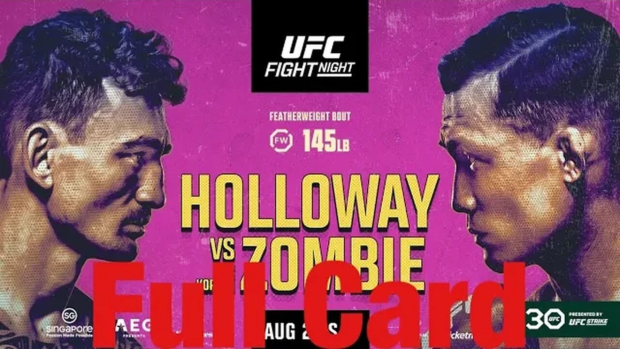 UFC Fight Night Holloway Vs Korean Zombie Full Card Prediction