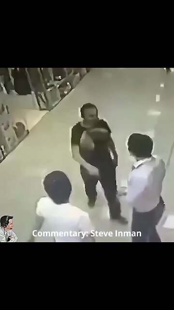 Shop owner in Portugal has no time for belligerent drunks.