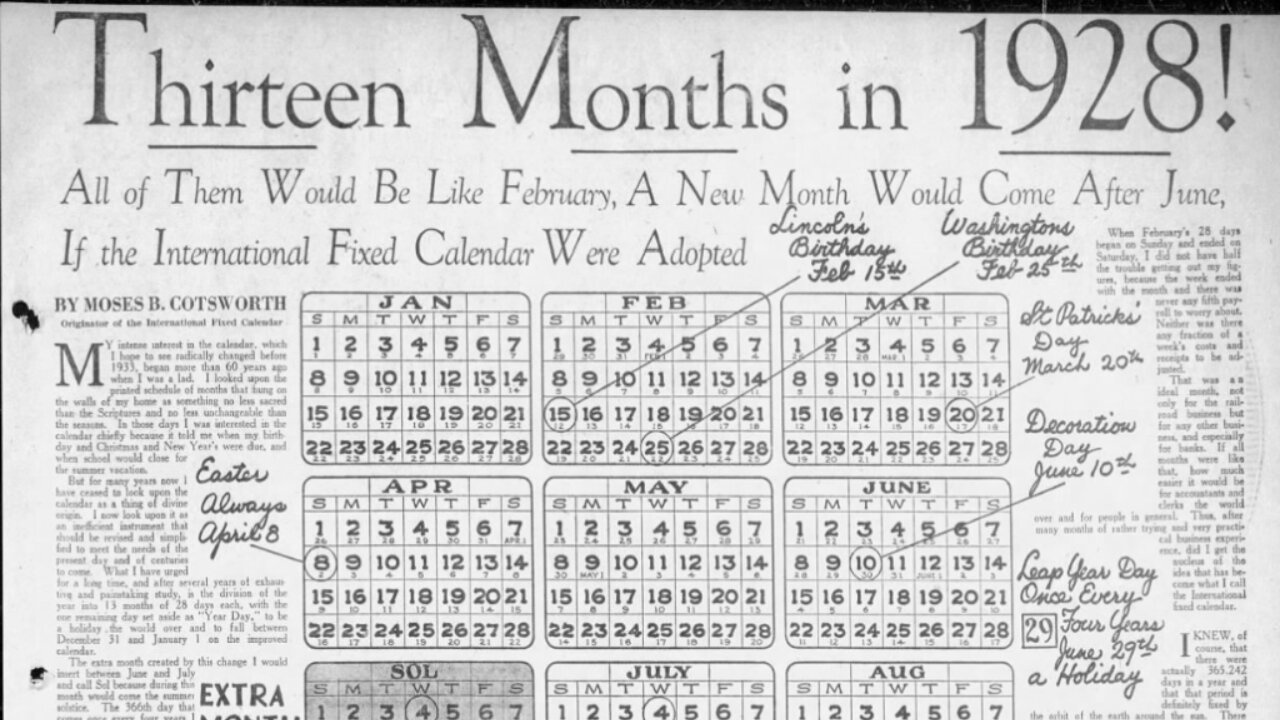 We Are Meant To Follow a 13 Month Calendar