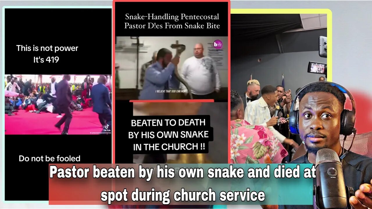 Pastor beaten by his own snake and d^ed at the spot during church service