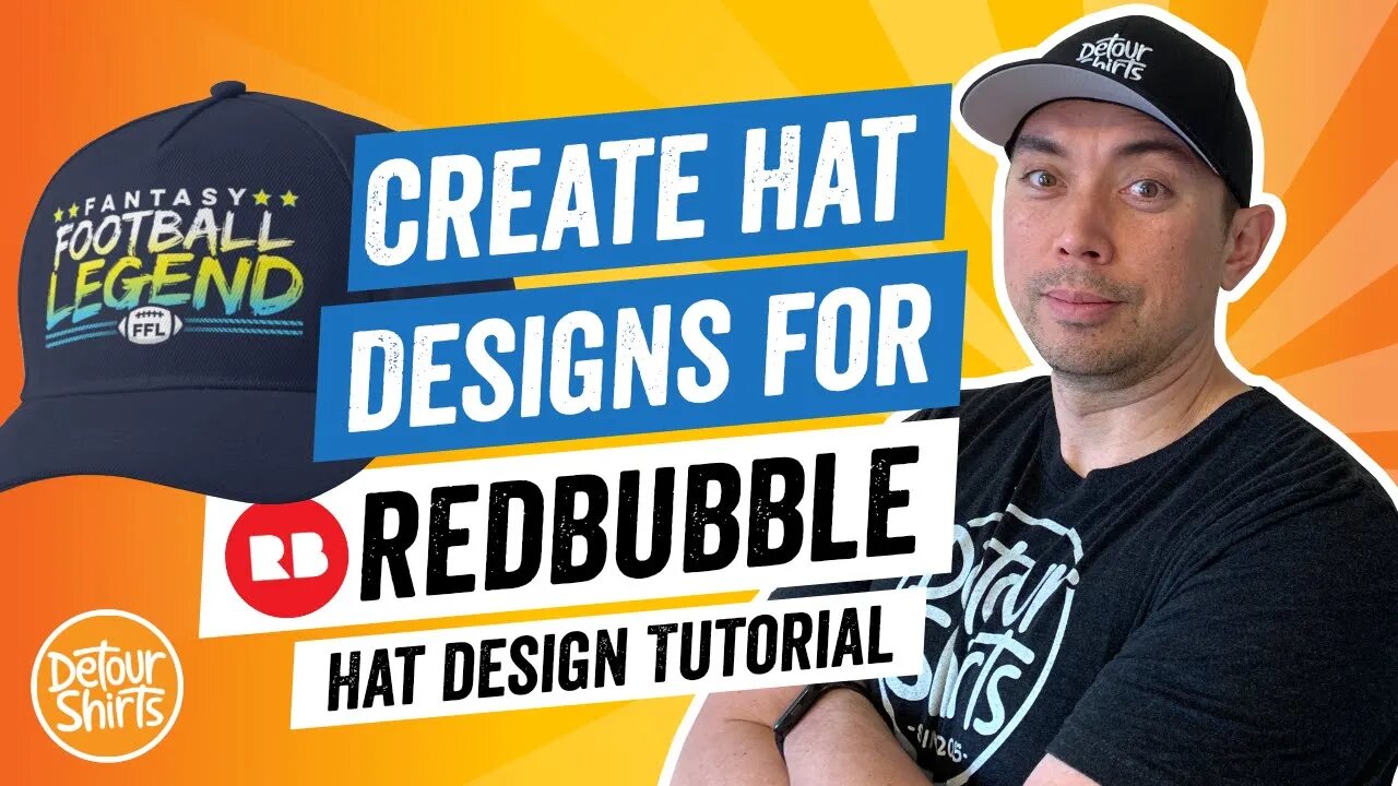 Fantasy Football Hat Design Tutorial for RedBubble. Learn to create this in Affinity Designer.