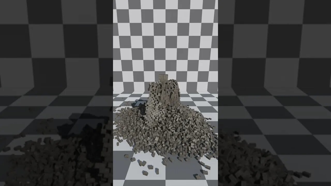 Godot Engine 4 - Mass Rigid Body Simulation - Falling Concrete Bricks 12000+ - With Reverse