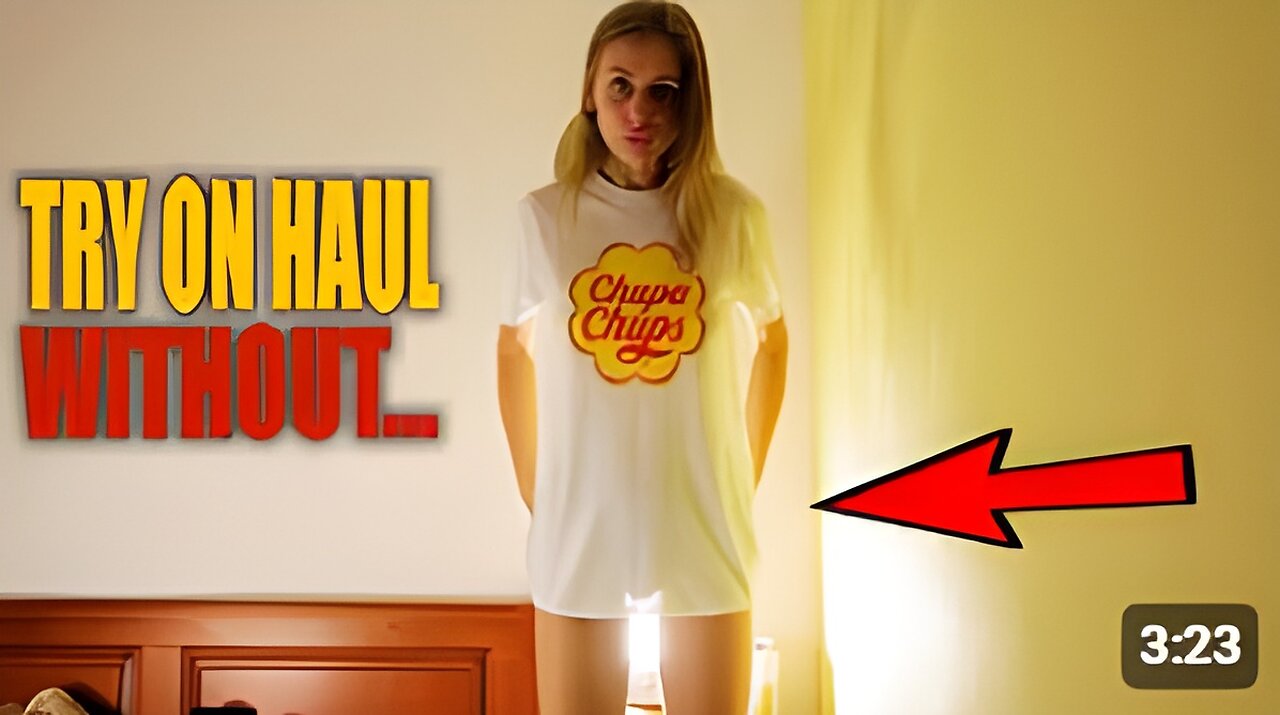 Try on haul new transparent T-shirt with Tina