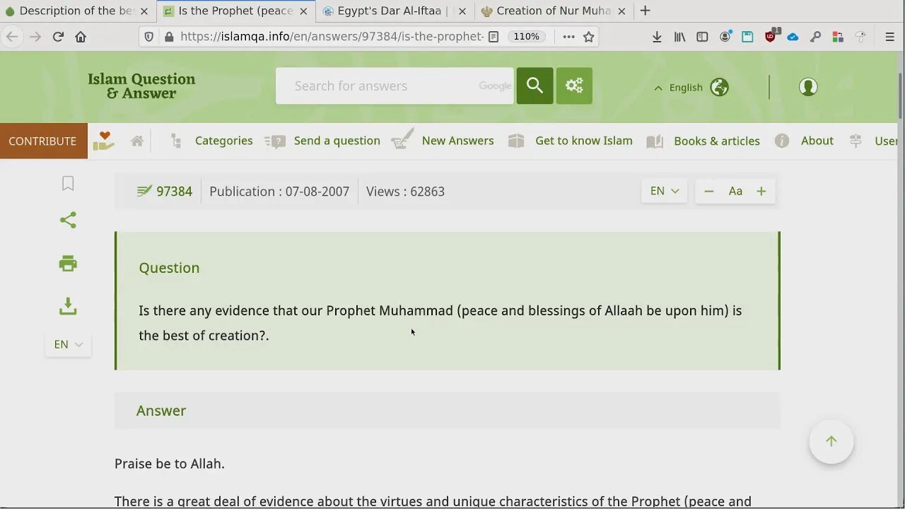 Some Muslims Showing Their Muhammad Worship On Their Websites