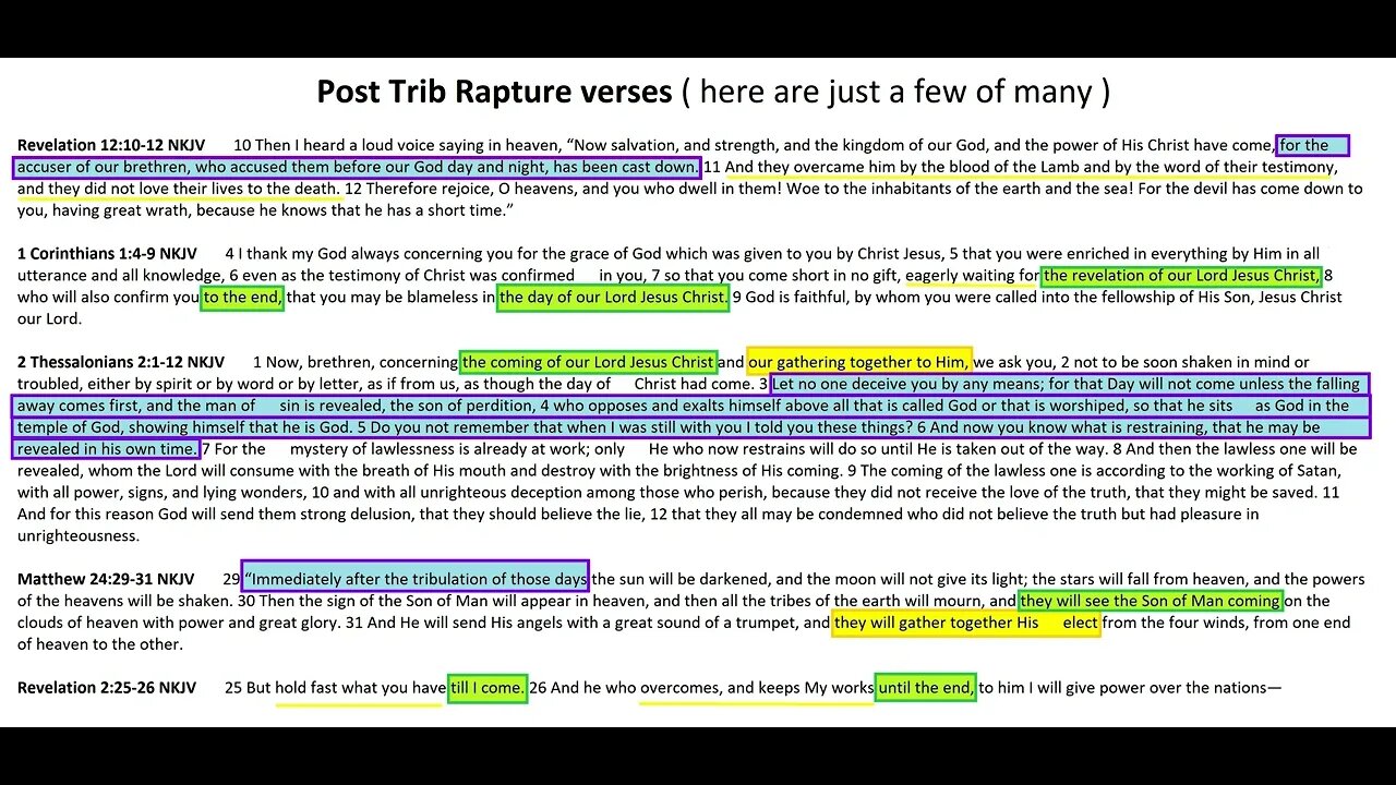 Post Trib Rapture verses (just a few of many)