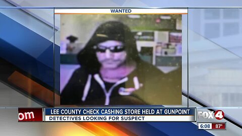 Police need help identifying a man who robbed a check cashing store in Lee County