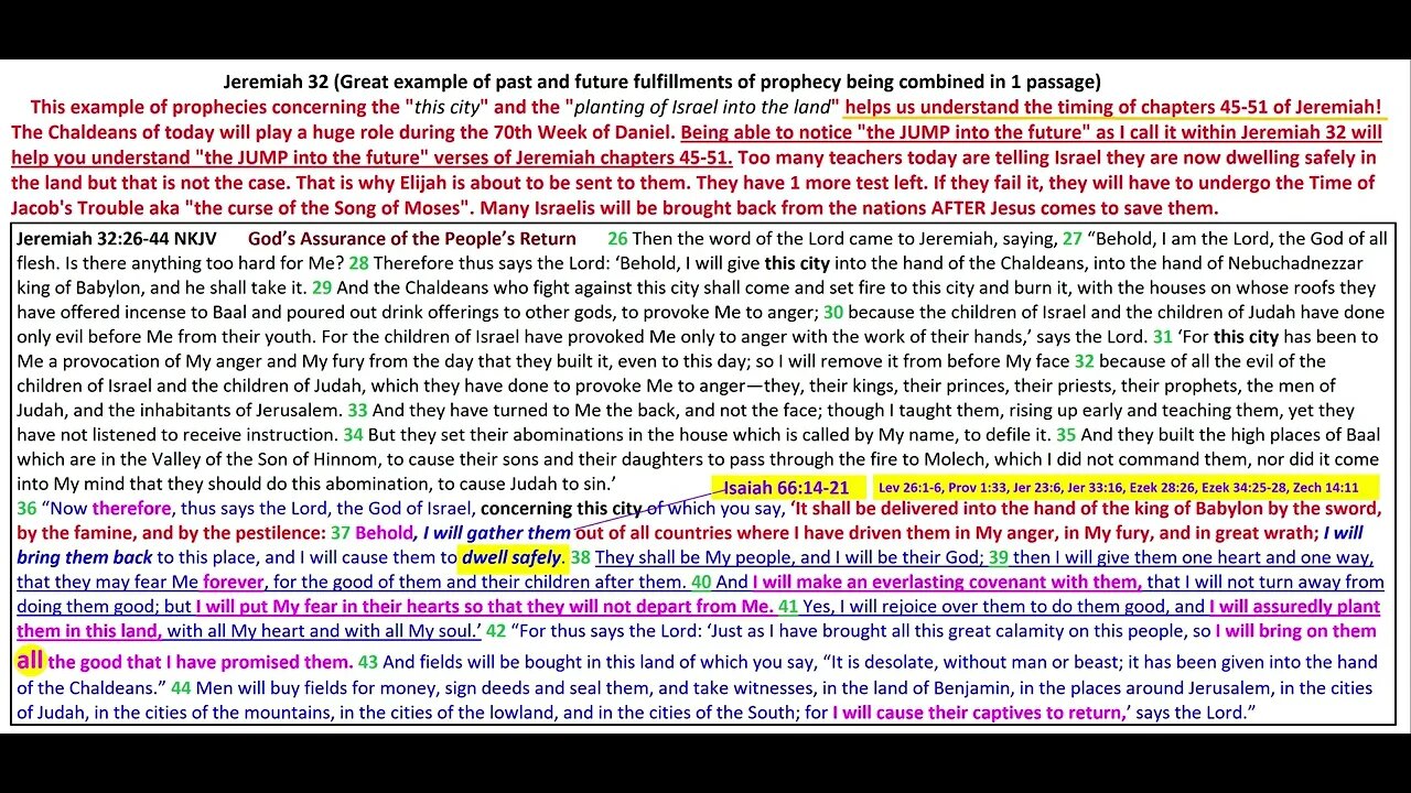 Jeremiah 32 a great example of past & future fulfillments