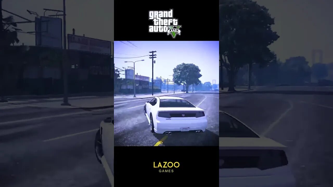 white car driving in GTA V short #gameplay #shorts #gta5 #lazoogames