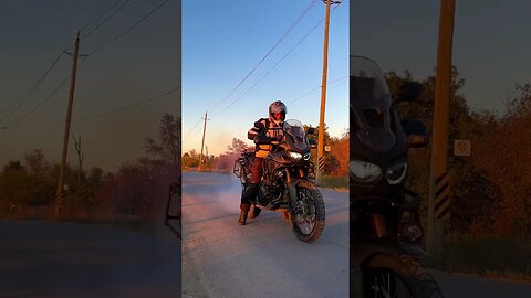 Burning some rubber on the Africa twin