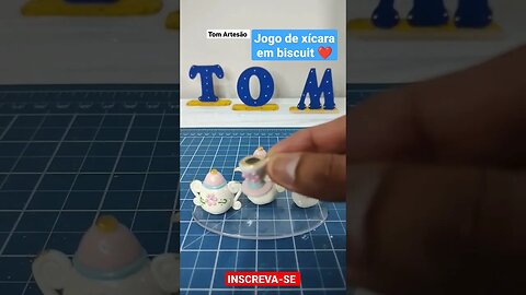 JOGO DE XÍCARA PROVENÇAL EM BISCUIT, feito a mão - Faça você mesma e venda #shorts #biscuit #diy