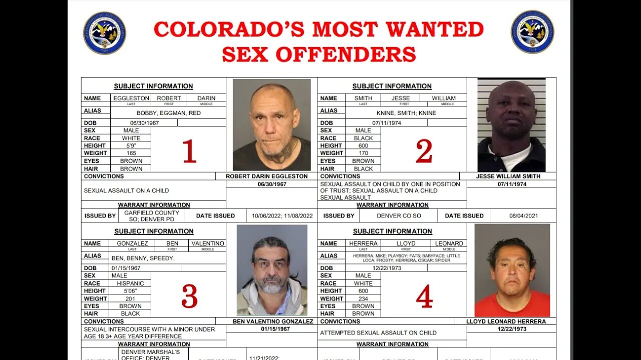 Colorado's Top 100 Wanted Sex Offenders