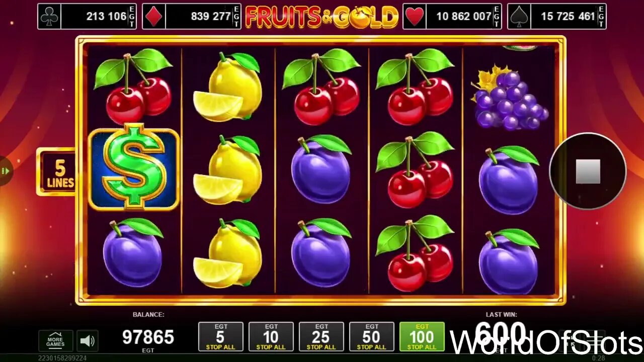 Fruits and Gold EGT