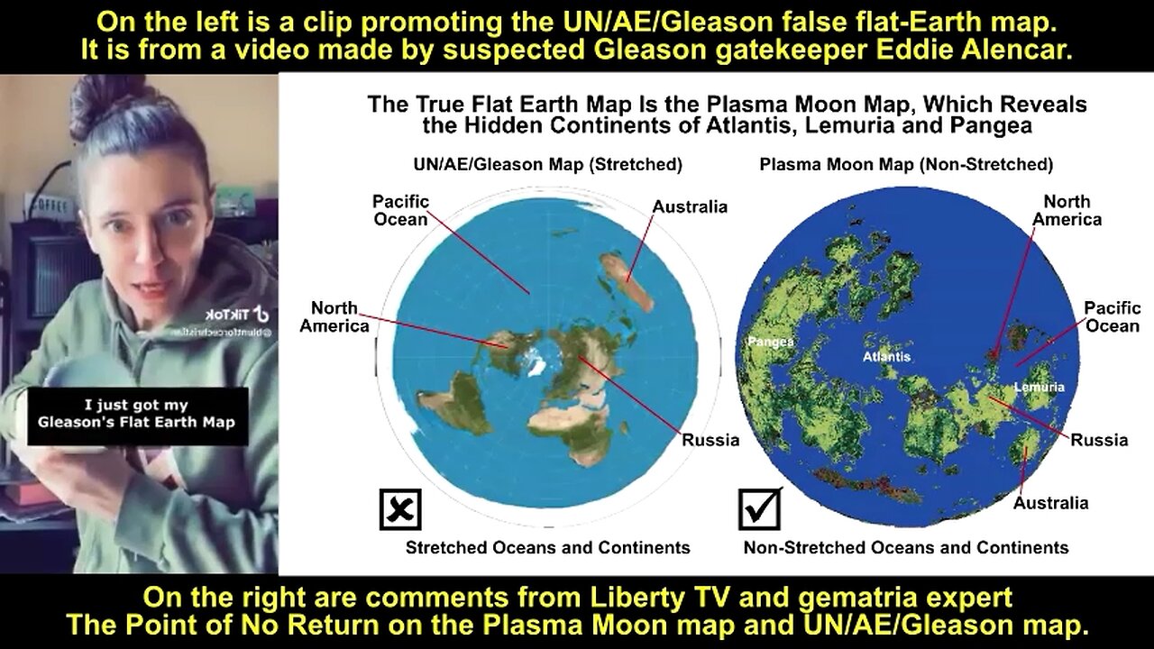 Suspected Gleason Gatekeepers Promote the False FE Map to Hide Atlantis, Lemuria, Pangea, Pole Shift