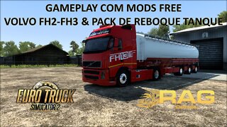 Gameplay com Mods Free: Volvo FH2 FH3 e Pack de Reboques Tanque