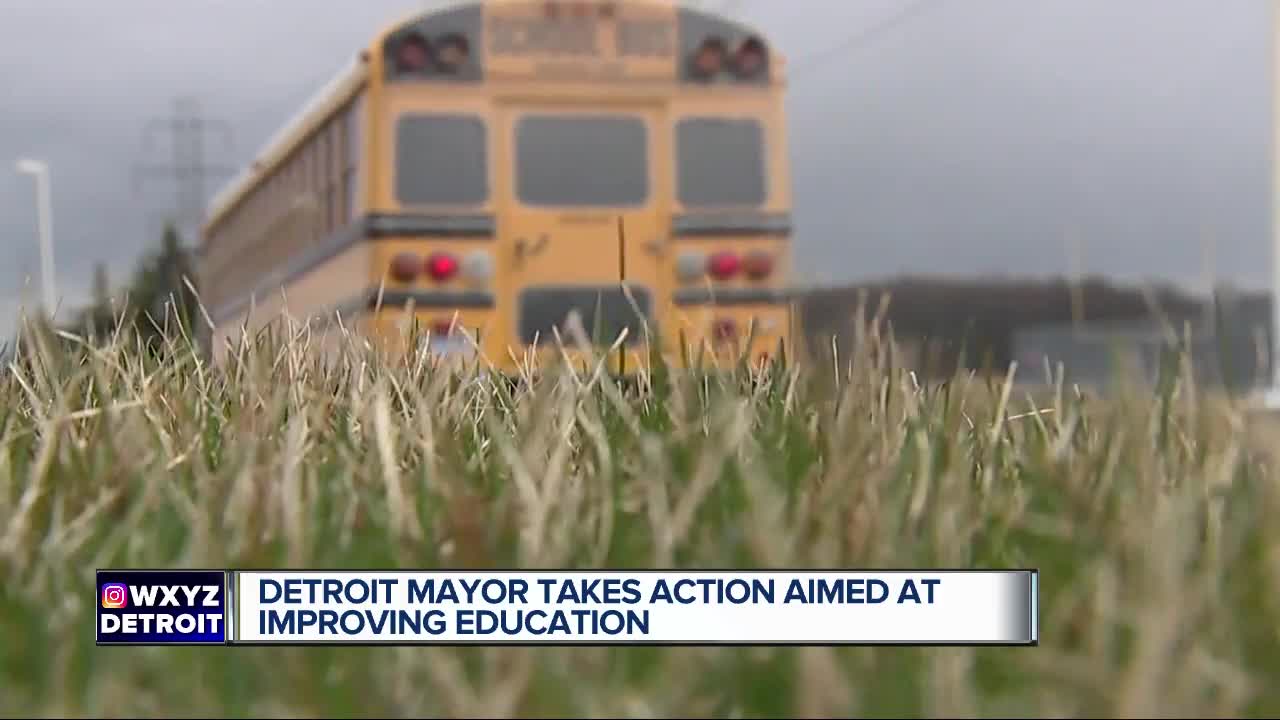 Detroit mayor takes action aimed at improving education