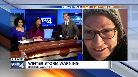 Mama Niz joins the Live at Daybreak crew during the storm of the season