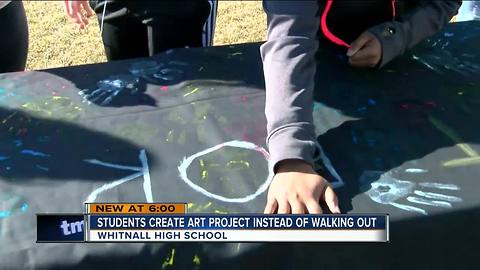 Whitnall High School students create artwork for walkout to support Stoneman Douglas High School