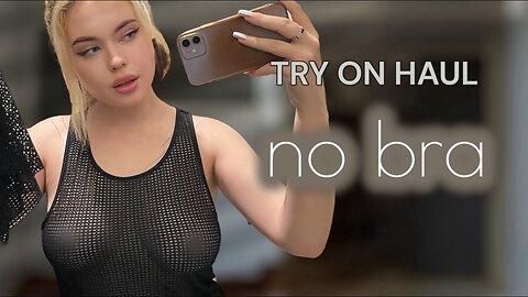 Try On Haul No Bra 4K