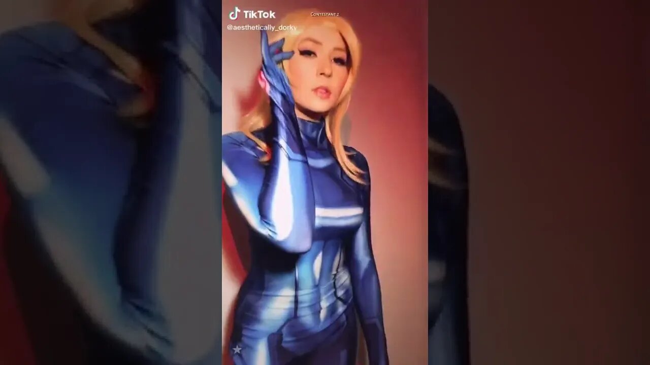 Rate the Girls: Best Metroid Zero Suit Samus TikTok Cosplay Contest #4 🎮💙 #shorts