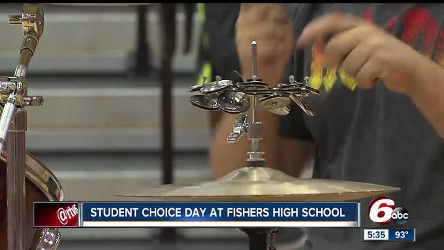 Students choose their own classes at Fishers High School