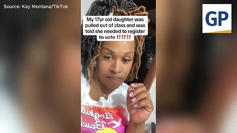 Strong patriot Mom standing up for her daughter and U.S.A.