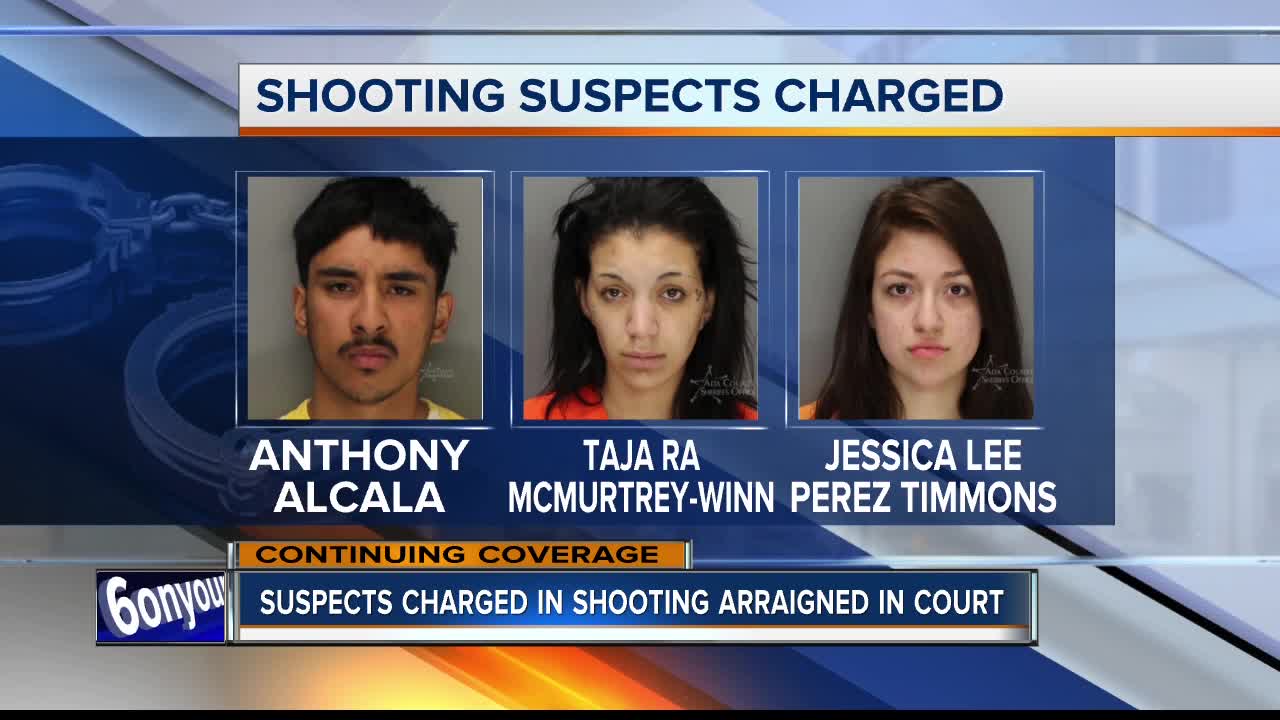 Three suspects charged in deadly Boise shooting, Meridian standoff arraigned in court