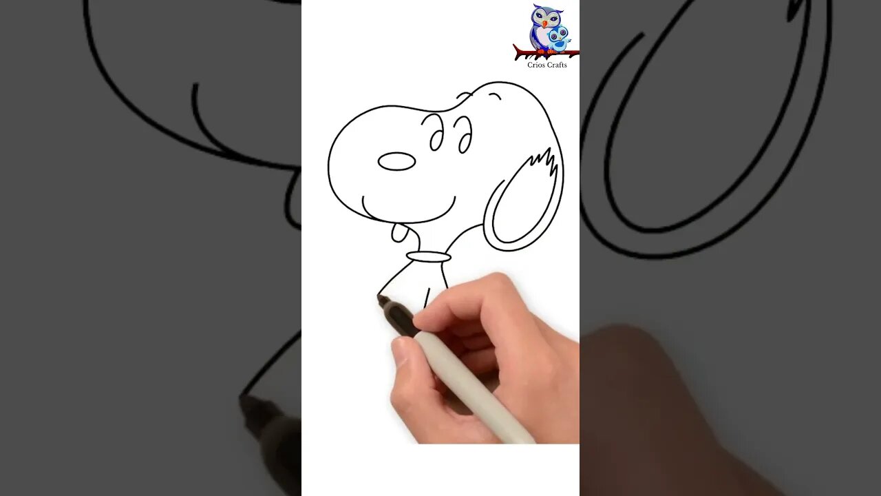 Draw Snoopy from Peanuts #drawing #drawingtutorial #easydraw #snoopy