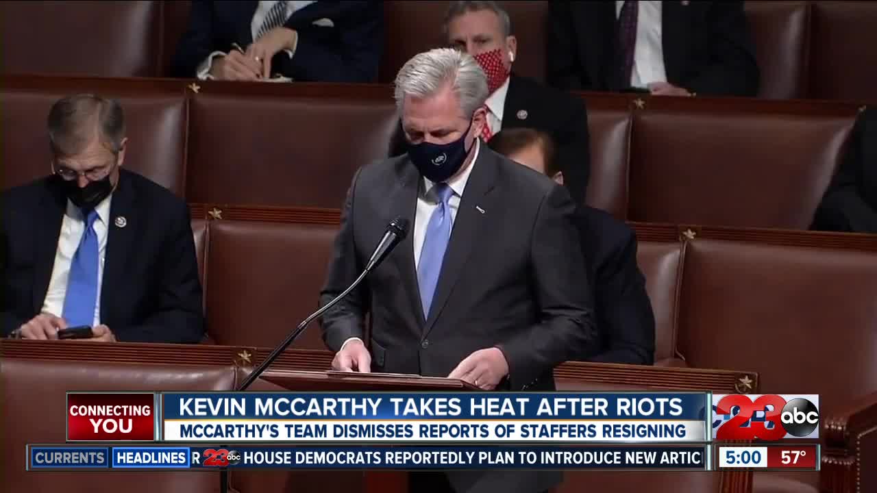 Minority Leader Kevin McCarthy receives backlash after D.C. riot