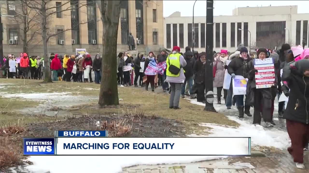 Hundreds take to the streets of Buffalo in Women's March