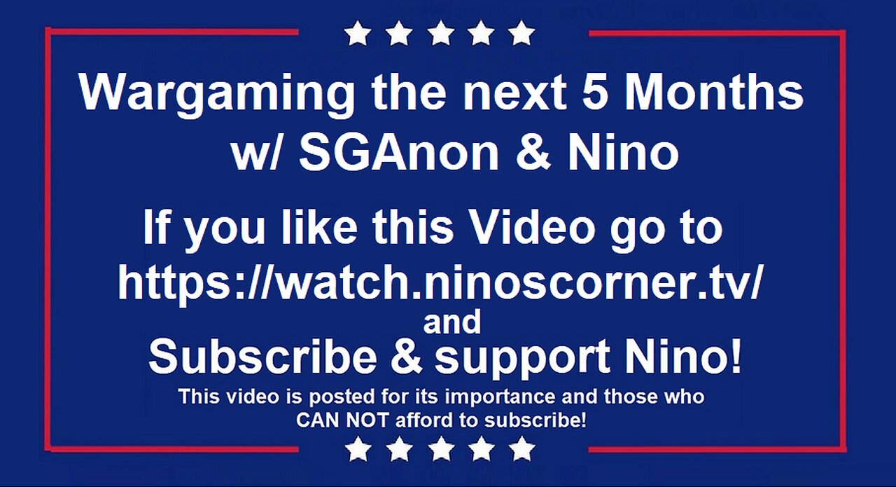 Wargaming the next 5 Months w/ SGAnon & Nino